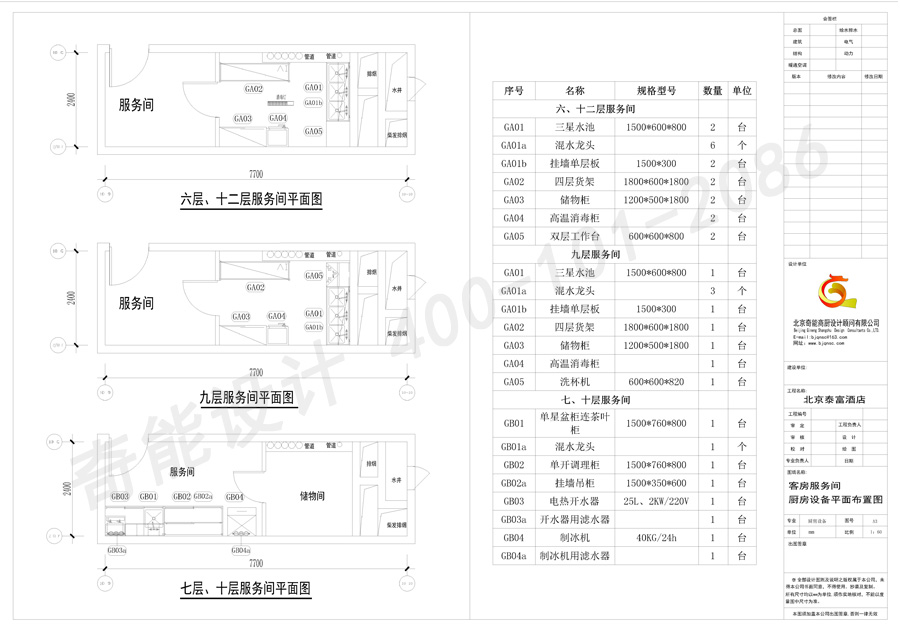 北京泰富酒店宴會(huì)廚房設(shè)計(jì)平面圖
